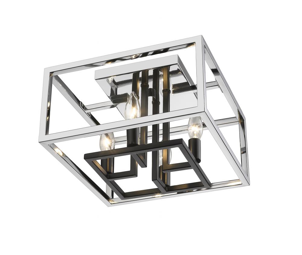 Z-Lite Lighting 456F-CH-BK Ceiling Light Fixture Contemporary - Chrome