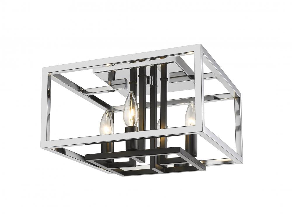 Z-Lite Lighting 456F-CH-BK Ceiling Light Fixture Contemporary - Chrome