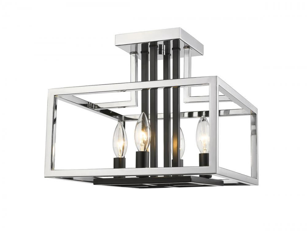 Z-Lite Lighting 456SF-CH-BK Ceiling Light Fixture Contemporary - Chrome