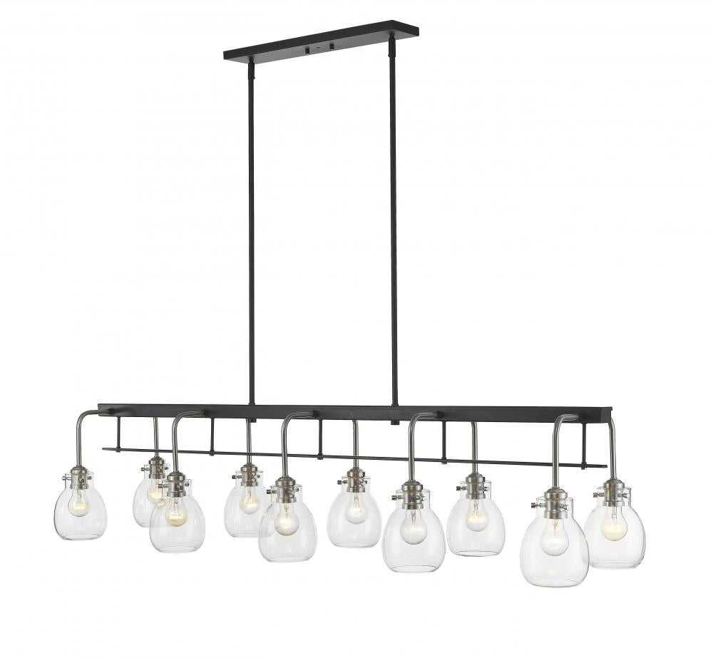 Z-Lite Lighting 466-10L-MB-BN Chandelier Industrial - Nickel