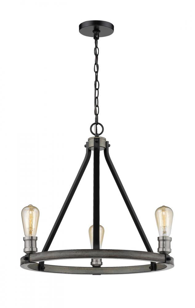 Z-Lite Lighting 472-3ABB Chandelier Restoration - Ashen Barnboard